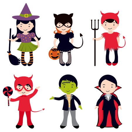 An illustration of Cute Halloween kidsのイラスト素材