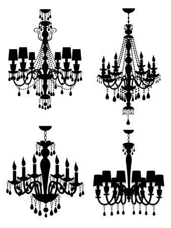 collection of elegant chandeliersのイラスト素材