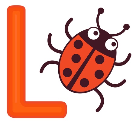Illustration of L for ladybirdのイラスト素材