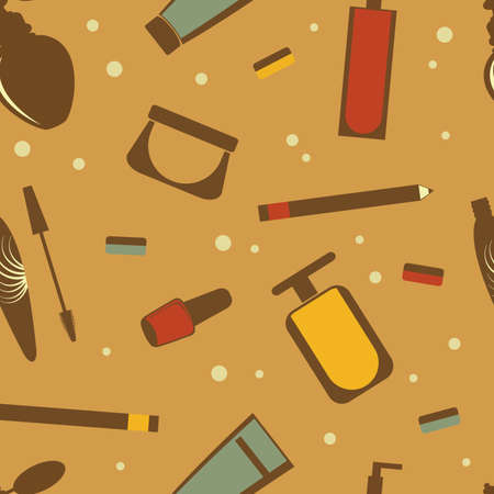 Colorful cosmetics seamless patternのイラスト素材