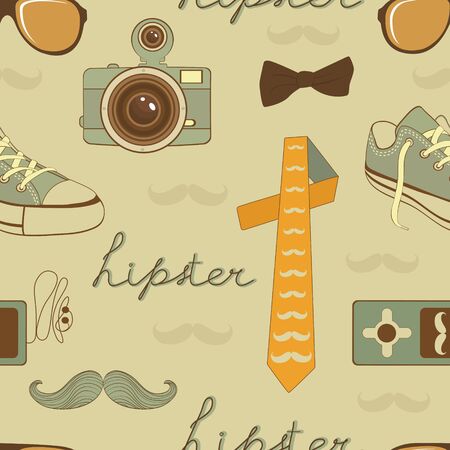 Hipster elements seamless pattern のイラスト素材