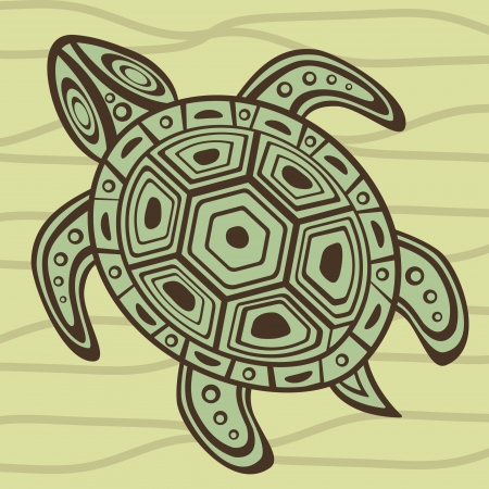 Illustration of sea turtle swimmingのイラスト素材