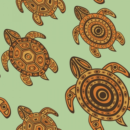 Colorful seamless background with sea turtlesのイラスト素材