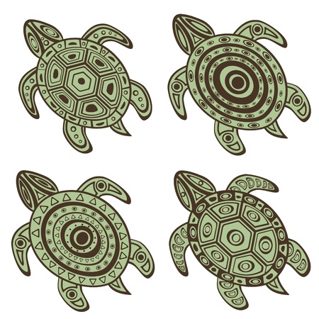 Beautiful Collection of decorative turtlesのイラスト素材