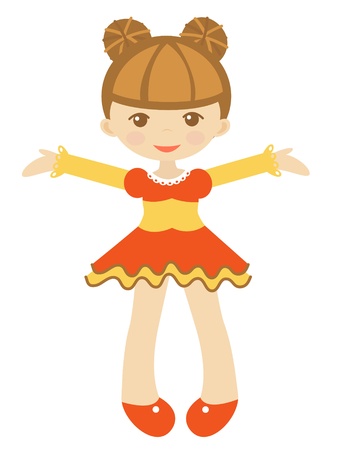 An illustration of a beautiful little dollのイラスト素材
