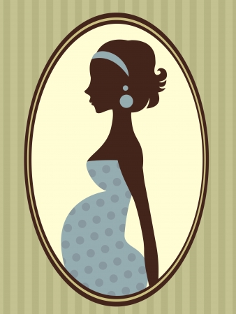 Illustration of beautiful  pregnant  woman portraitのイラスト素材