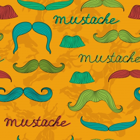 Colorful mustache seamless patternのイラスト素材