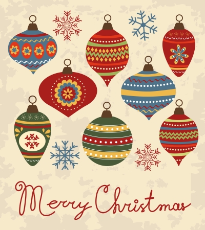 Elegant Christams card with beautiful Christmas decorationsのイラスト素材