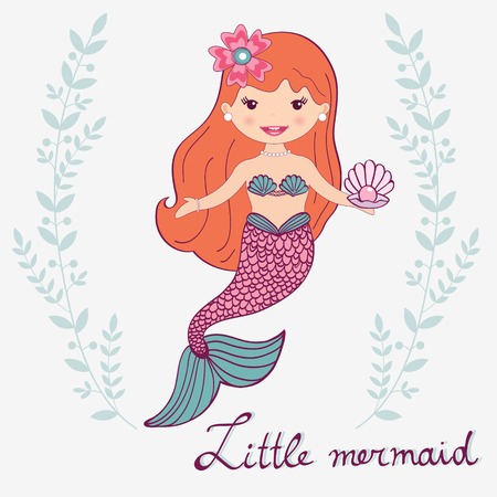 Illustration of a  beautiful little mermaidのイラスト素材