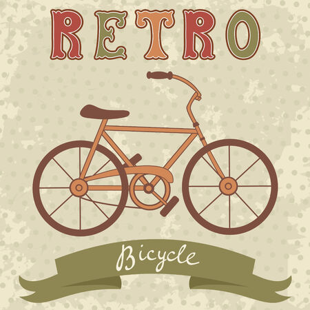 Illustration of retro style bicycleのイラスト素材