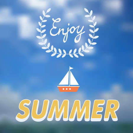 Enjoy summer vector typography. Summer holydays message for your designのイラスト素材