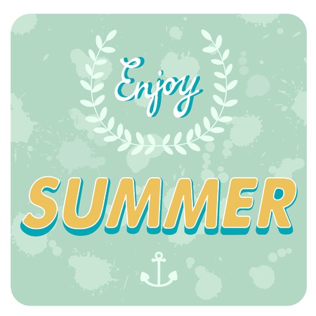 Enjoy summer colorful card. Vector formatのイラスト素材