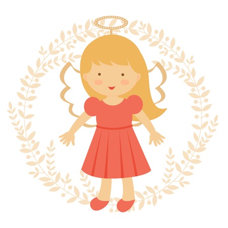 Cute  colorful angel illustration in vector formatのイラスト素材