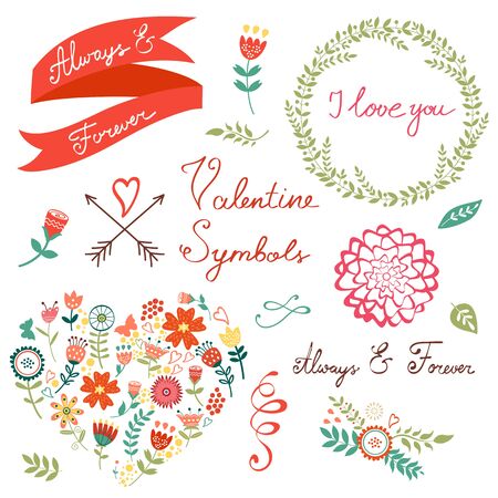 Elegant  floral graphic elements. Ideal for  wedding and birthday invitations, cards, postcards , save the date cardsのイラスト素材