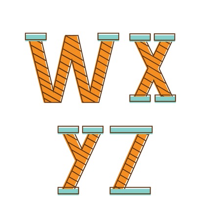 Colorful illustration of alphabet letters in vector formatのイラスト素材