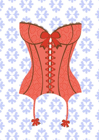 Sexy retro style corset. Colorful vector illustrationのイラスト素材