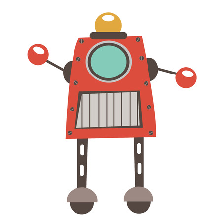 Colorful robot character illustration in vector formatのイラスト素材