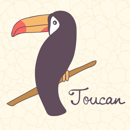 Colorful exotic toucan bird illustration in vector formatのイラスト素材