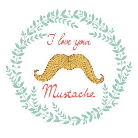 I love your mustach concept card in vector formatのイラスト素材
