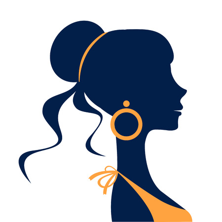 Beautiful  elegant woman silhouette in vector formatのイラスト素材