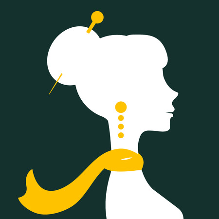 Beautiful elegant woman silhouette in vector formatのイラスト素材