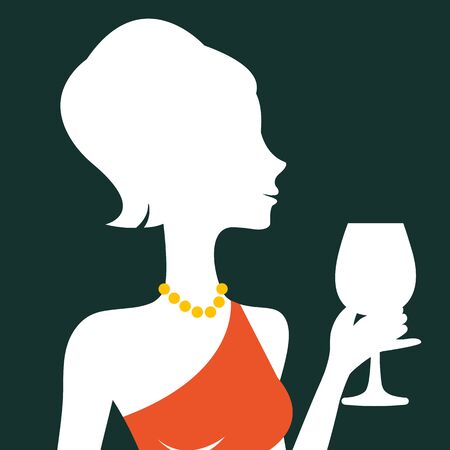 Beautiful elegant woman silhouette in vector formatのイラスト素材