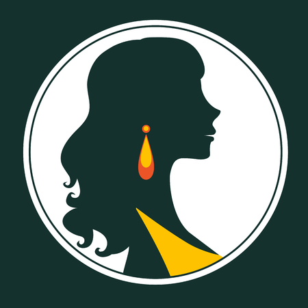 Beautiful elegant woman silhouette in vector formatのイラスト素材