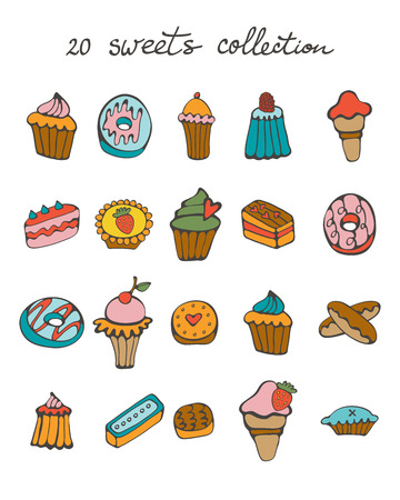 Sweets colorful collection.のイラスト素材