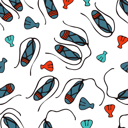 Summer shoes patternのイラスト素材