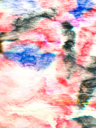 Indian Ikat. Tie-dye Craft Design. Vivid Kilim Illustration. Dye Background Print. Dyed Textile. Paintbrush Creative Design. Watercolor Pattern.の写真素材