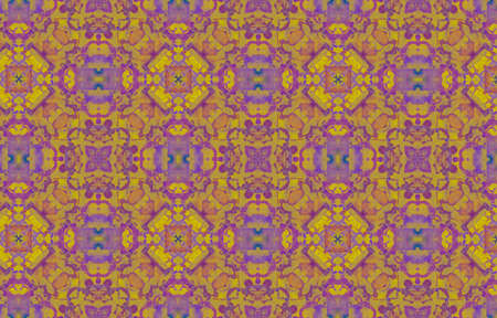 Portuguese Decorative Tiles. Indigo Vintage Vintage Textile. Portuguese Decorative Tiles Background. Flower Violet Tile Ornament. Mustard Andalusia Grunge Geoの写真素材