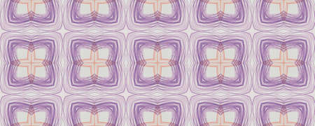 Background Hand Drawn Geometrical Pattern. Pen Floral Graphic Decor. Hand Drawn Geometrical Pattern. Square Floral Rome Style. Trendy Daisy Geometricの写真素材