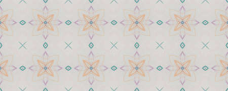 Background Hand Drawn Geometrical Pattern. Simple Spring Ornate Motif. Hand Drawn Geometrical Pattern. Square Faience Eastern Print. Modern Spring Mandalaの写真素材
