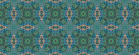 Portuguese Decorative Tiles Background. Aquamarine Japanese Decor. Embroidery Floral Texture. Portuguese Decorative Tiles. Boho Turquoise Style. Bluestoneの写真素材