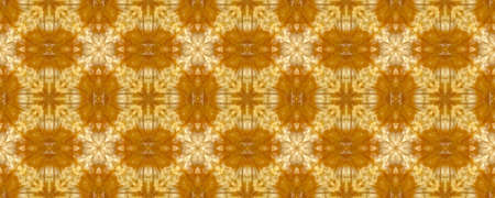 Portuguese Decorative Tiles. Patchwork Vanilla Orange Print. Portuguese Decorative Tiles Background. Andalusia Geo Design. Geo Sunlight Summer Banner. Pastelの写真素材