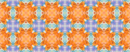 Portuguese Decorative Tiles. Arabesque Creamy Golden Motif. Portuguese Decorative Tiles Background. Portuguese Fashion Texture. Fashion Orange Purple Motif. Purpleの写真素材