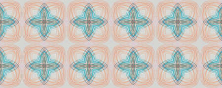 Background Hand Drawn Geometrical Pattern. Line Autumn Mandala Surface. Hand Drawn Geometrical Pattern. Seamless Tile Portuguese Print. Scribble Summer Mandalaの写真素材