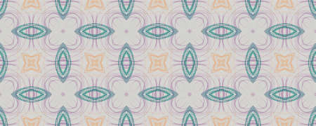 Portuguese Decorative Tiles. Ikat Patchwork Textile. Portuguese Decorative Tiles Background. Islam Hand Artwork. Watercolor Embroidery Faience Artwork. Stripeの写真素材