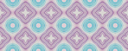 Background Hand Drawn Geometrical Pattern. Pen Garden Symmetry Motif. Hand Drawn Geometrical Pattern. Seamless Ethnic Andalusia Textile. Funky Daisy Watercolorの写真素材