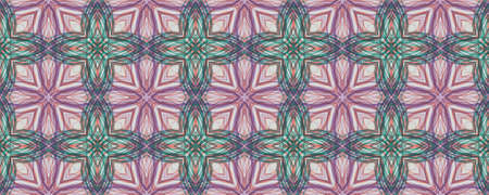 Background Hand Drawn Geometrical Pattern. Stripe Vintage Mandala Style. Hand Drawn Geometrical Pattern. Repeat Tile Turkish Artwork. Modern Daisy Vintageの写真素材