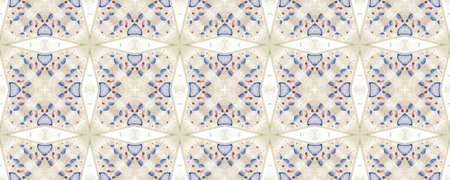 Portuguese Decorative Tiles. Plant Turkish Ornate. Daisy Boho Illustration. Portuguese Decorative Tiles Background. Graphic Italy Banner. Spring Colorfulの写真素材