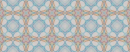 Background Hand Drawn Geometrical Pattern. Stripe Daisy Kaleidoscope Motif. Hand Drawn Geometrical Pattern. Rhombus Boho Russian Decor. Hipster Leaves Watercolorの写真素材