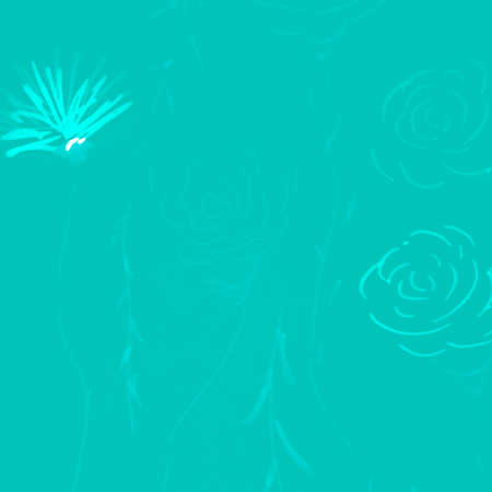 Vintage Hand Drawn Flower. Fashion Cool Artwork. Flora Shiny Banner. Vintage Hand Drawn Flower Background. Highlighter Funny Mint Ornament. Trendyの写真素材