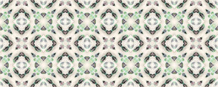 Portuguese Decorative Tiles. Ikat Kaleidoscope Artwork. Portuguese Decorative Tiles Background. Japanese Illustration. Graphic Design. Aztec Green Arabesque の写真素材