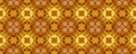 Portuguese Decorative Tiles. Kaleidoscope Pastel Summer Illustration. Portuguese Decorative Tiles Background. Portugal Aztec Wall. Tile Warm Caramel Design. Vanillaの写真素材