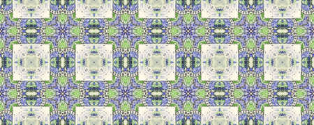 Portuguese Decorative Tiles. Vintage Spanish Illustration. Vintage Floral Style. Portuguese Decorative Tiles Background. Symmetry Spanish Texture. Garden Vanilla の写真素材