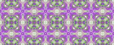 Portuguese Decorative Tiles. Arabesque Petal Batik Print. Mexican Summer Leaves Backdrop. Portuguese Decorative Tiles Background. Symmetry Motif. Purpleの写真素材