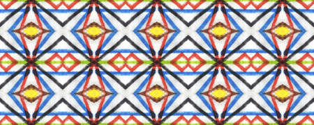 Portuguese Decorative Tiles. Kilim Graphic Ornament. Portuguese Decorative Tiles Background. Lisbon Motif. Geometric Texture. Boho Repeat Square の写真素材