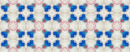 Portuguese Decorative Tiles. Islam Wall. Portuguese Decorative Tiles Background. Orient Symmetry Motif. Watercolor Ornate. Geo Arabic Ornament.の写真素材