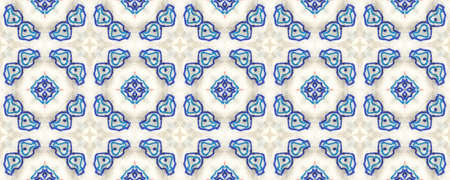 Portuguese Decorative Tiles. Ikat Kaleidoscope Decor. Portuguese Decorative Tiles Background. Sicilian Style. Ornate Style. Aztec Lisbon Pattern.の写真素材